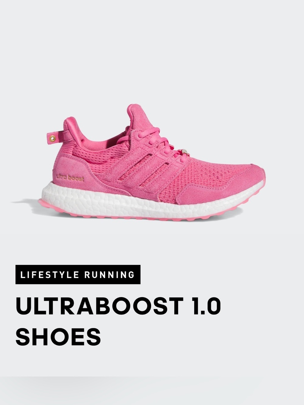 Adidas Ultraboost 1.0 Pink Running Shoes Size 7.5 Great Condition